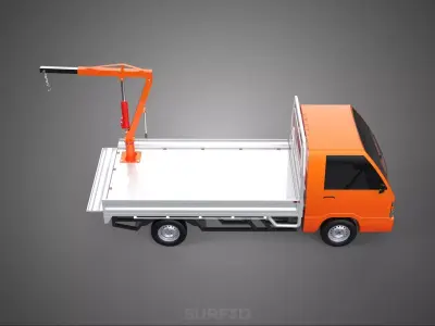 SHIPMENT FOLDABLE HYDRAULIC LIFT JIB CRANE DROPSIDE PICKUP TRUCK 3D model