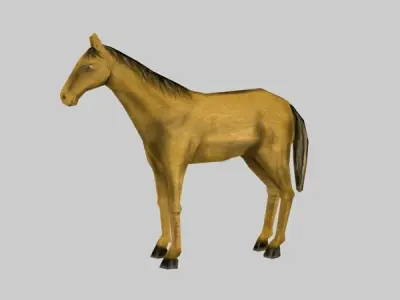 Low poly horse 3D model