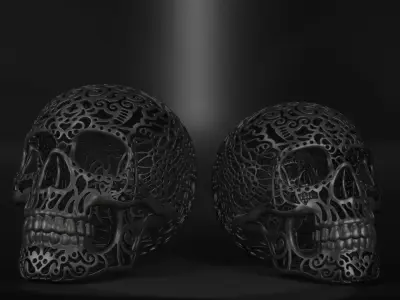 Mexican calavera wire skulls 2 items 3D print model