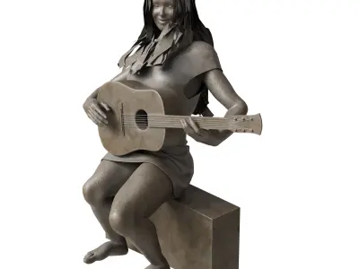 guitar girl 3D model