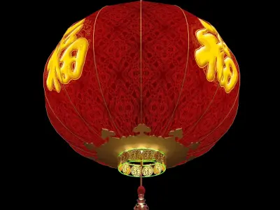 Chinese red lantern  3D model 18