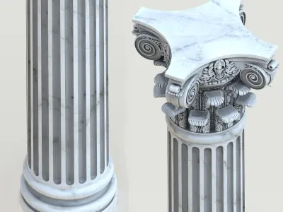 Classical Corinthian Column  3D model
