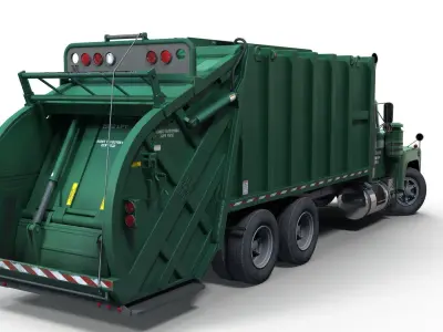 Generic garbage truck Low-poly 3D model