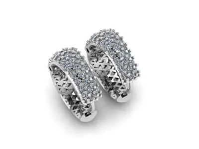 Hoop Diamonds Earrings 3D print model