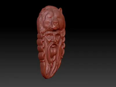 bear  wall decoration 3D print model