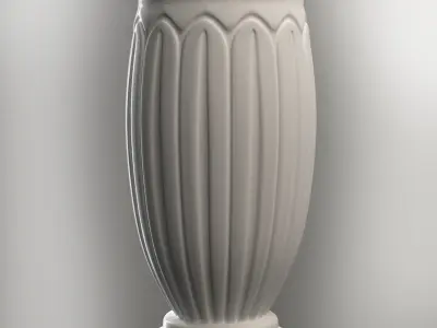 Baluster  column with leaves for cnc milling 3D print model 3D 3D print model