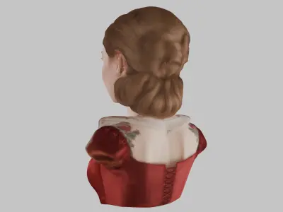 Tudor Woman Victorian HEad Bust Blonde  Low-poly 3D model