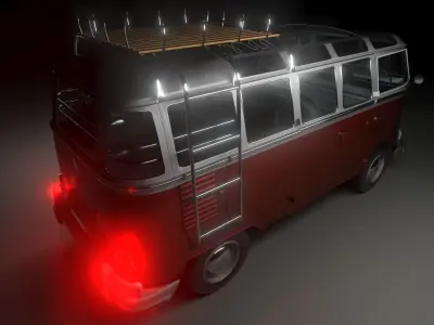 Volkswagen Kombi Samba Deluxe 1962 3D model