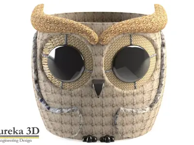 Owl flowerpot 4 3D print model