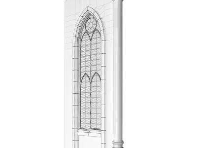 Throne Room Window Wall 3D model