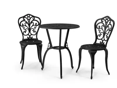 Erik Round Long Bistro Table Set 3D model