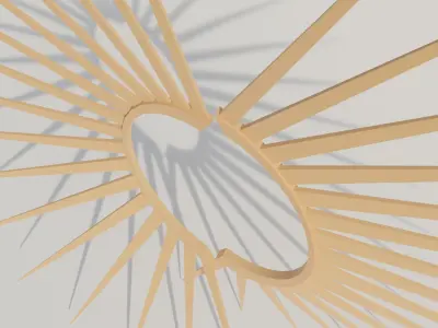 Sun decoration Low-poly 3D model