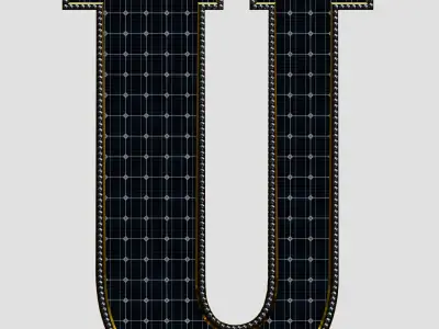 Solar Panel Letter - U 3D model