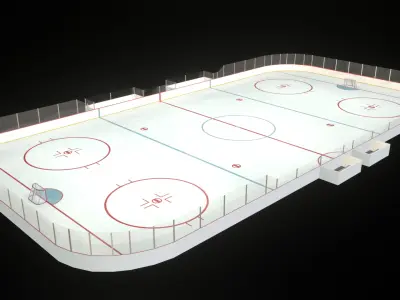 Ice Hockey Rink Low-poly 3D model
