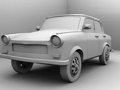 Taxi 3D old car 3D model