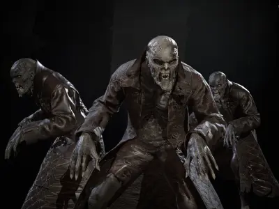 SuperZombie2 for pack Low-poly 3D model