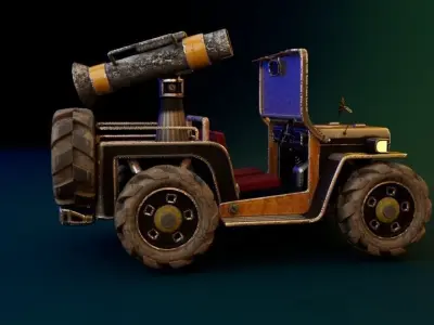 jeep car  Low-poly 3D model