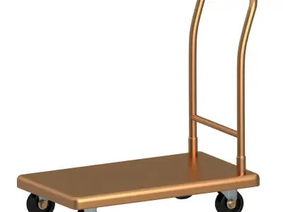 Flat Bed Self Assembly Platform Trolley Collection 02 3D Model Pack