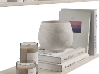 Decorative Set in Beige colors for Shelves 3D model