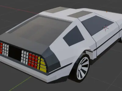 Low-poly delorean DMC-12 Low-poly 3D model