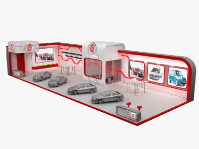 Booth Exhibition Stand a108a 3D model