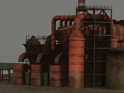 Industrial landscape 3D model
