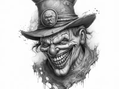 Evil Clown Head 3D Model for Jewelry Pendant Design 3D print model