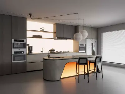 Kitchen Modern interior 105 3D model