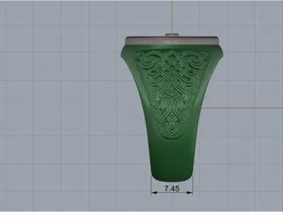 ring with Kolovrat and diamond 3D print model