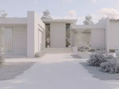Modern Minimalist Villa Exterior Free 3D model
