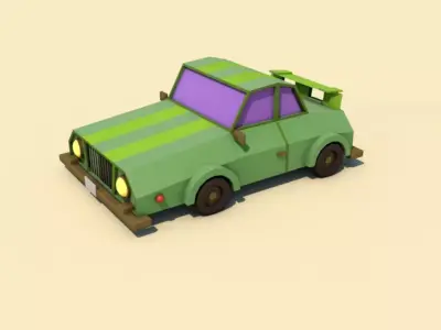 poly car Low-poly 3D model