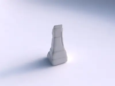 Vase squeezed and bent rectangle with smooth ribbons 3D print model