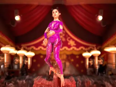 Starry Gymnastics Outfit model pack Low-poly 3D model