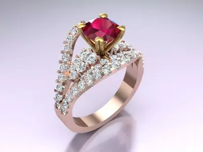 Diamond Ring - Womens Rings - N452 3D print model