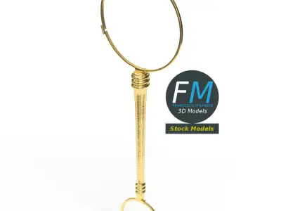 Lorgnette monocle eyeglass 3D model