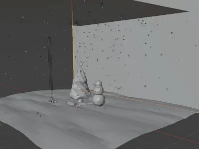 Winter low-poly scene Free low-poly 3D model