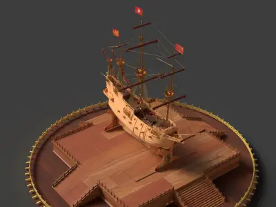 Chinese ancient sail ship   3D model