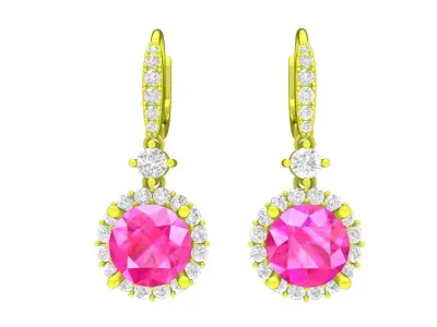 7288 luxury diamond hoop earrings 3D print model