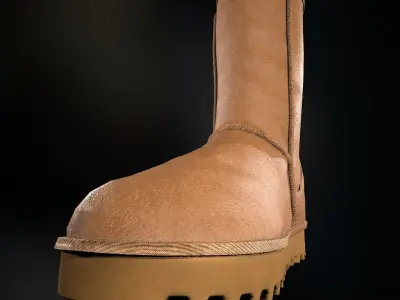 UGG Classic Short II Boots Low-poly 3D model