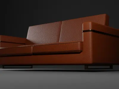 Leather Modern Sofa 3D model