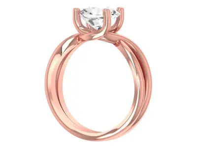 Women Solitaire Engagement Ring 3D print model