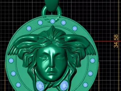 Gold medallion pendant 3D printable model   3D print model