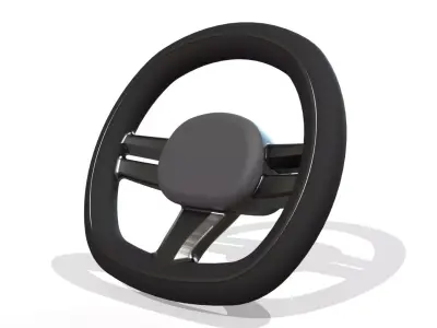 Plain Steering Wheel Low-poly 3D model