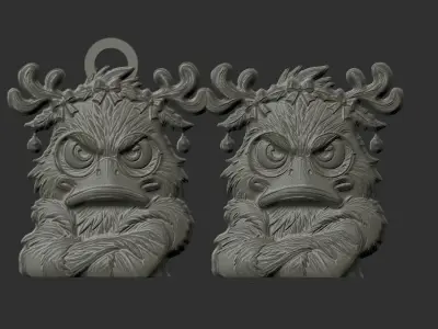 christmas duck decor 1  3D print model