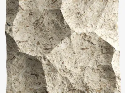 129-RockPanel piece of stone on wall 3D model