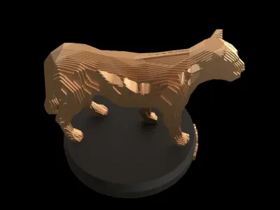 Parametric V Lioness Low-poly 3D model