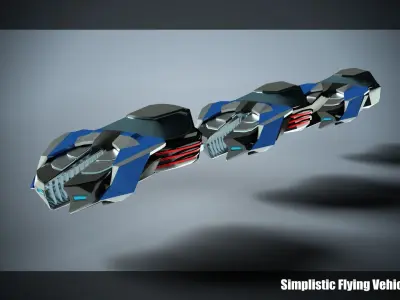 Simplistic Flying Vehicle 013 Low-poly 3D model