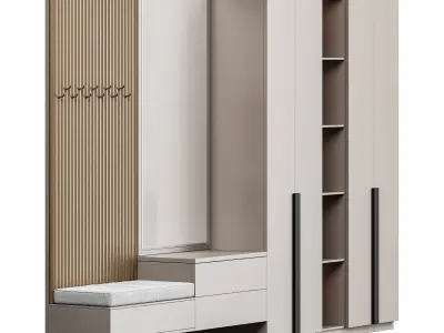 Hallway area with a minimalistic hanger 3 3D model