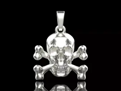 pirate skull pendant model 329 3D print model