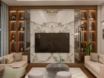 Interior Living Room and Entrance Area Project 3D model